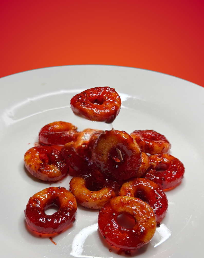 Peach Rings with Chamoy